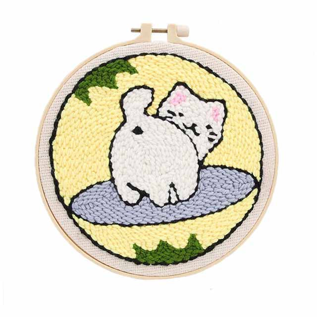 Lovely animals punch needle starter kits