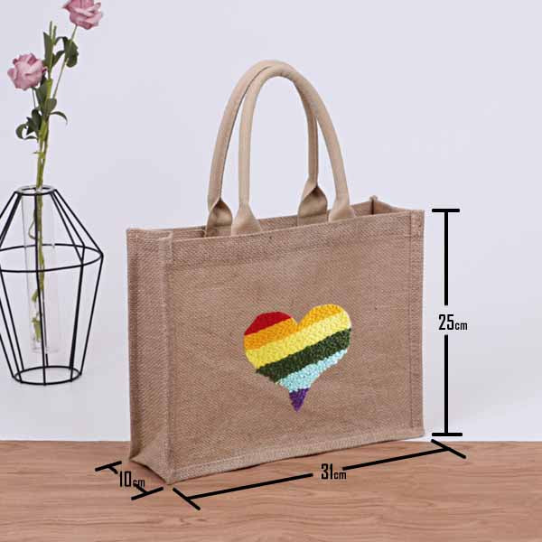 DIY Burlap tote bag The heart of freedom - Kits