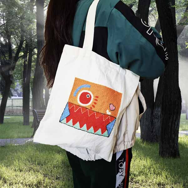 DIY Canvas tote bag Monster