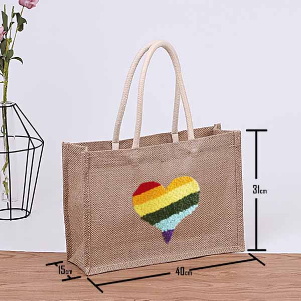 DIY Burlap tote bag The heart of freedom - Kits