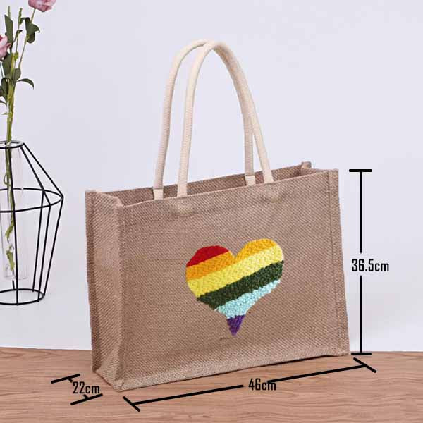 DIY Burlap tote bag The heart of freedom - Kits