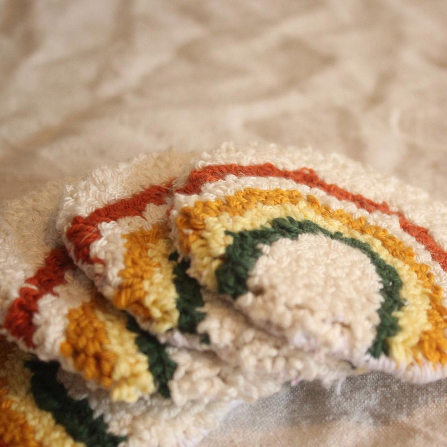 Rainbow Coaster Punch Needle KIts 3 Pic in 1 Set