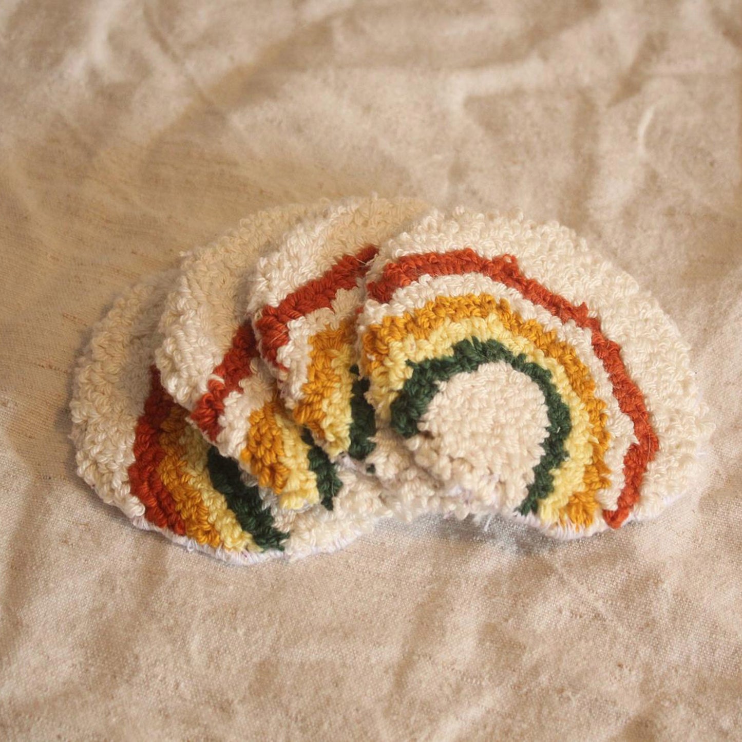Rainbow Coaster Punch Needle KIts 3 Pic in 1 Set