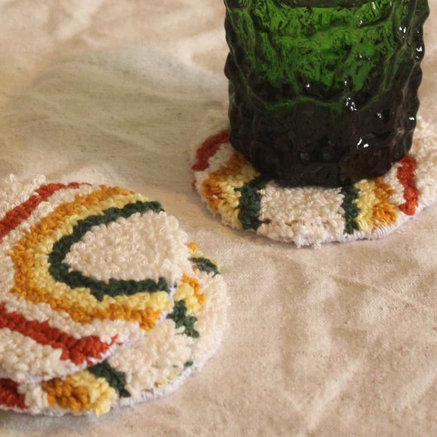 Rainbow Coaster Punch Needle KIts 3 Pic in 1 Set