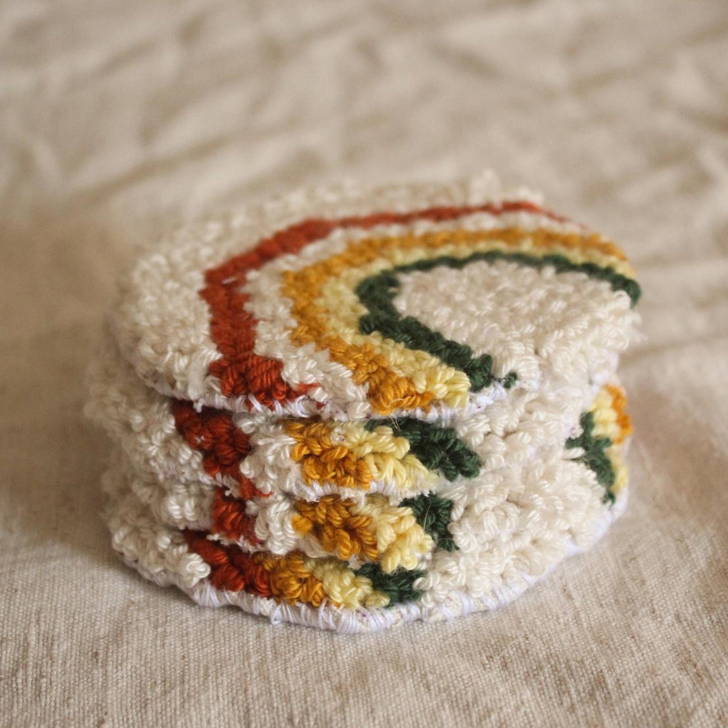 Rainbow Coaster Punch Needle KIts 3 Pic in 1 Set