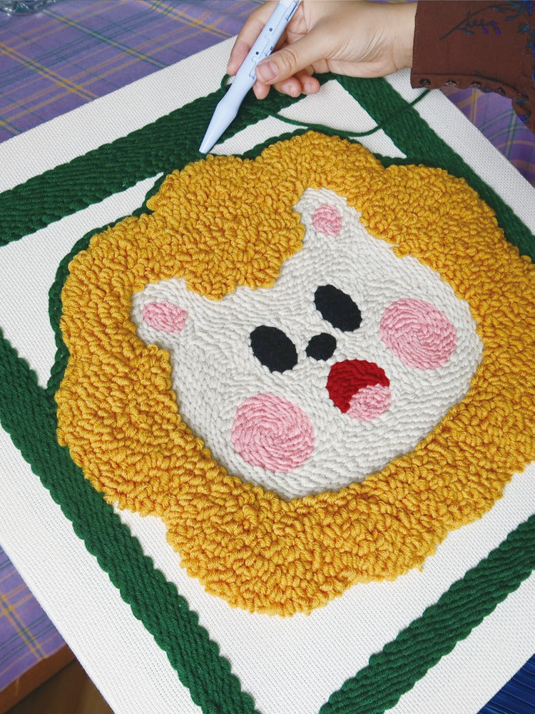 DIY Punch Needle Pillow Kit - Lion