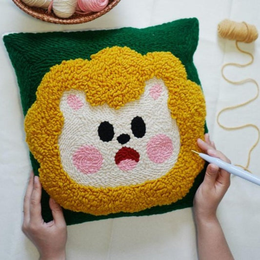 DIY Punch Needle Pillow Kit - Lion