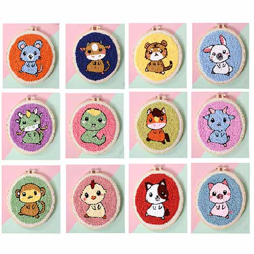 Chinese zodiac punch needle starter kits